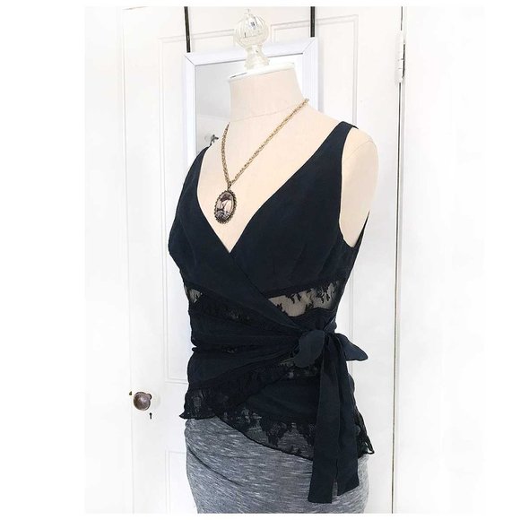 Paul & Joe Tops - [ PAUL & JOE ] Silk & Lace Wrap Top